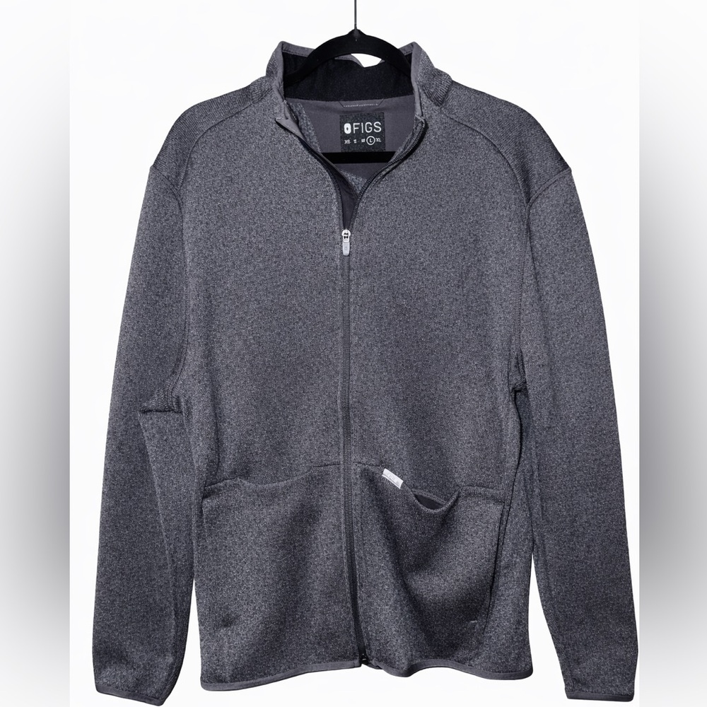 NWT FIGS Men’s Large Gray Full Zip Jacket Scrub Warm Up
